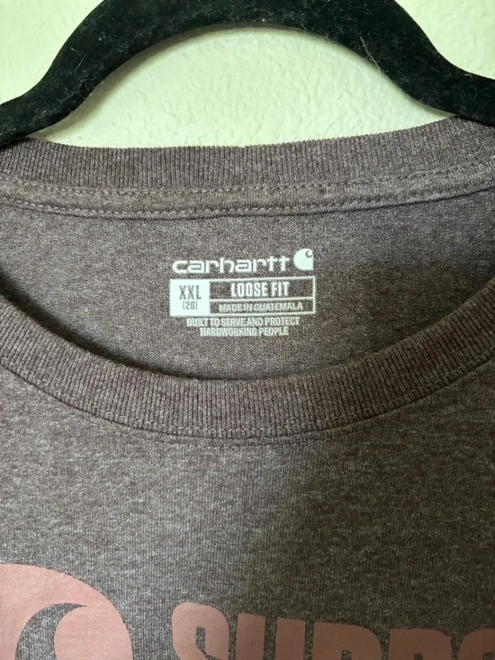 Carhartt Support the Trades Short-Sleeve Tee — Dark Purple Color SZ 2x - Picture 3 of 4